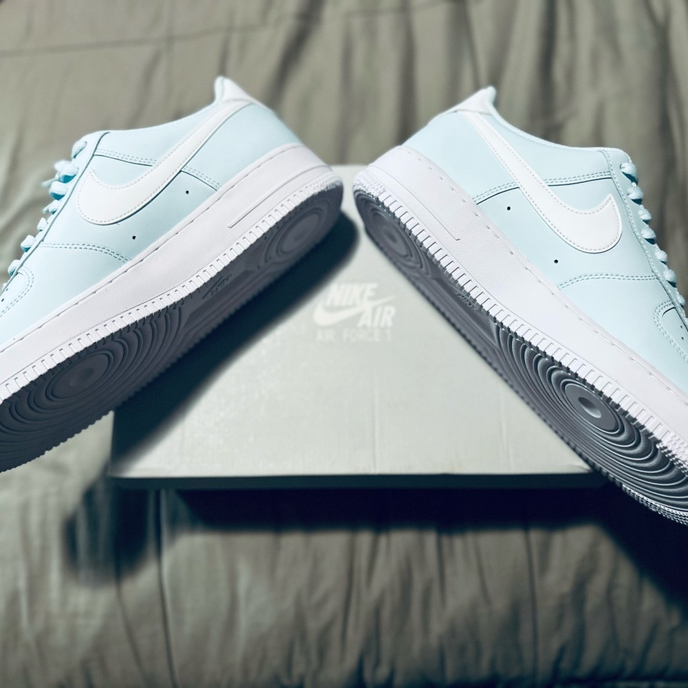 Nike Air Force 1 Sneakers - Glacier Blue and White